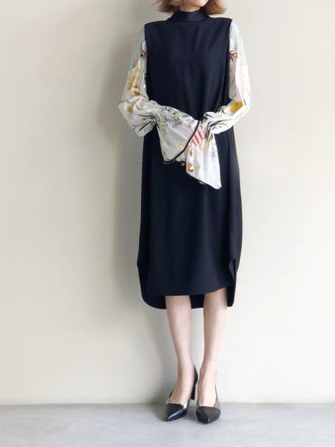 mame kurogouchi フローラルラメプリント ドレス 18ss
