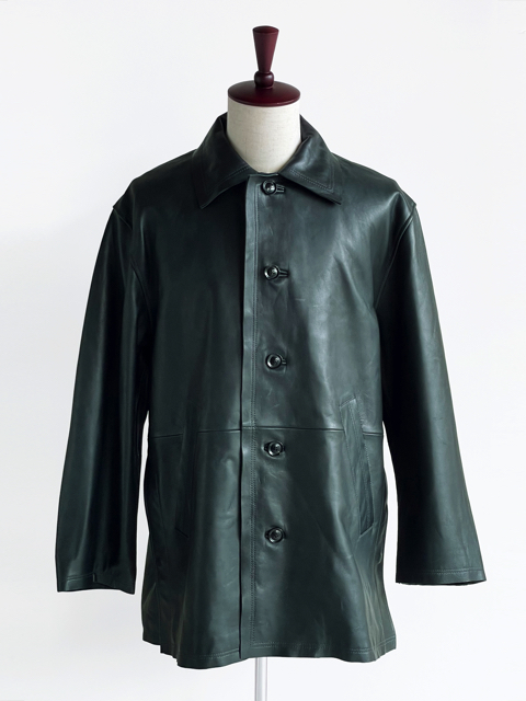 yoke cut-off leather car coat カーコート 22aw - レザージャケット